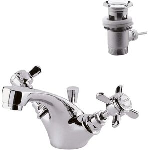 Nuie Beaumont Mono Basin Mixer Tap Dual Handle - Chrome - Bathroom Mixer Tap Nuie Beaumont Mono Basin Mixer Tap Dual Handle - Chrome - Bathroom Mixer Tap