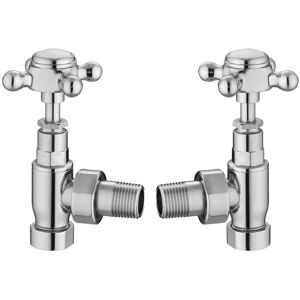 Hudson Reed - Crosstop Angled Radiator Valves - Chrome Hudson Reed - Crosstop Angled Radiator Valves - Chrome