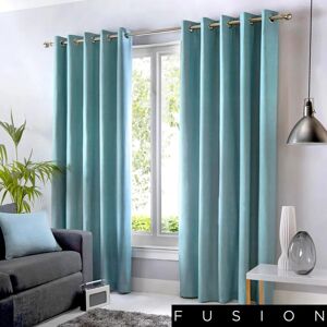 Fusion Sorbonne Duck Egg Blue Cotton Light Filtering Eyelet Curtains - Curtain Fusion Sorbonne Duck Egg Blue Cotton Light Filtering Eyelet Curtains - Curtain