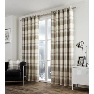 Fusion Balmoral Check Natural Curtains - Curtain Fusion Balmoral Check Natural Curtains - Curtain
