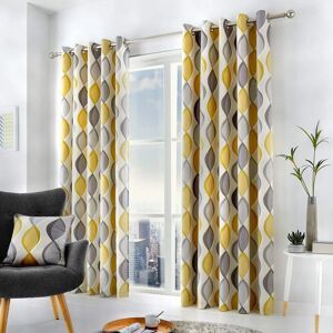 Fusion Lennox Geometric Cotton Eyelet Curtains - Modern, 117x183cm Fusion Lennox Geometric Cotton Eyelet Curtains - Modern, 117x183cm