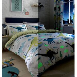 Bedlam Dino Glow in the Dark Kids Duvet Cover Set - Multi - Single Bedlam Dino Glow in the Dark Kids Duvet Cover Set - Multi - Single