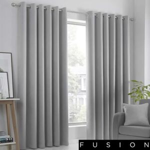 Fusion Strata Silver Dimout Eyelet Curtains Fusion Strata Silver Dimout Eyelet Curtains
