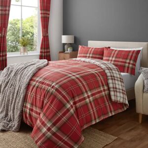 Catherine Lansfield Kelso Red Check Duvet Set - Duvet Set Catherine Lansfield Kelso Red Check Duvet Set - Duvet Set