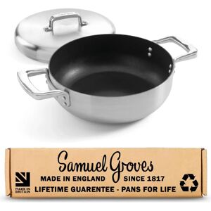 Samuel Groves Urban 24cm Non-Stick Triply Chefs Pan with Domed Lid - Stainless Steel Samuel Groves Urban 24cm Non-Stick Triply Chefs Pan with Domed Lid - Stainless Steel