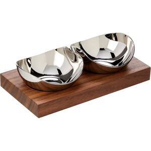 Robert Welch Drift Pinch Pots Sæt med Valnøddetræs Bund - Små Skåle, Salt, Peber Robert Welch Drift Pinch Pots Sæt med Valnøddetræs Bund - Små Skåle, Salt, Peber
