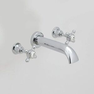 Hudson Reed Elizabeth Traditional Wall Bath Mixer - Cross Handle - Chrome/Black Hudson Reed Elizabeth Traditional Wall Bath Mixer - Cross Handle - Chrome/Black