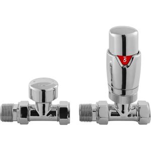Hudson Reed Luxury Straight Thermostatic Radiator Valves - Chrome Hudson Reed Luxury Straight Thermostatic Radiator Valves - Chrome