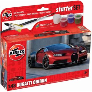 Airfix Bugatti Chiron 1:43 Model Car Kit - Red/Black, Easy Build Airfix Bugatti Chiron 1:43 Model Car Kit - Red/Black, Easy Build