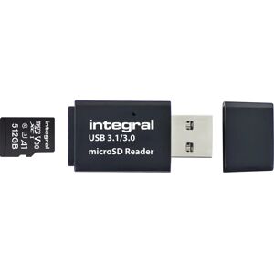Integral Micro SD Card Reader - USB 3.1/3.0, for micro SDXC/HC/SD, Black Integral Micro SD Card Reader - USB 3.1/3.0, for micro SDXC/HC/SD, Black