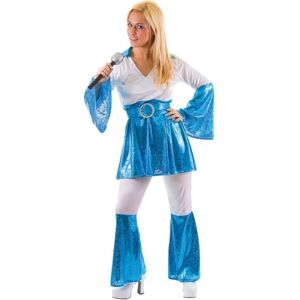 Wicked Costumes Mama Mia 70's Costume - Blue & White Wicked Costumes Mama Mia 70's Costume - Blue & White