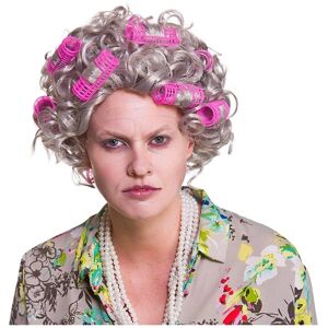 Wicked Costumes Gray Elderly Woman Wig with Curlers - Wig Wicked Costumes Gray Elderly Woman Wig with Curlers - Wig
