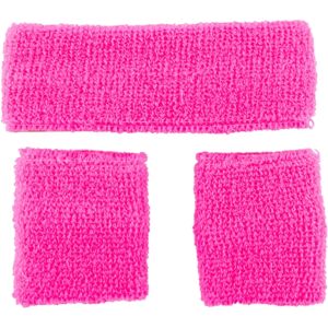 Wicked Costumes Neon Pink 80's Sweatband & Wristbands - Accessories Wicked Costumes Neon Pink 80's Sweatband & Wristbands - Accessories