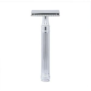 Edwin Jagger DEL89LI14bl Rasoir de sécurité à double tranchant à long manche en chrome - Safety Razor - Publicité Edwin Jagger DEL89LI14bl Rasoir de sécurité à double tranchant à long manche en chrome - Safety Razor - Publicité