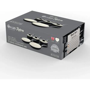 Swan Black Retro Non-Stick 5-Piece Pan Set Swan Black Retro Non-Stick 5-Piece Pan Set