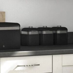 Swan SWKA1020BN Ensemble de stockage rétro - Bocaux thé café sucre - Publicité Swan SWKA1020BN Ensemble de stockage rétro - Bocaux thé café sucre - Publicité