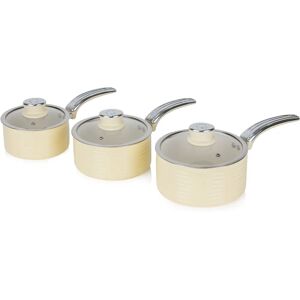 Swan Cream Retro 3-piece Saucepan Set - Kitchenware Swan Cream Retro 3-piece Saucepan Set - Kitchenware