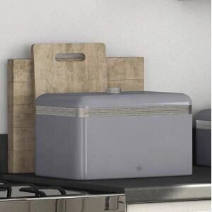 Swan Retro Bread Bin Grey - Bread box, Retro design, Large capacity Swan Retro Bread Bin Grey - Bread box, Retro design, Large capacity