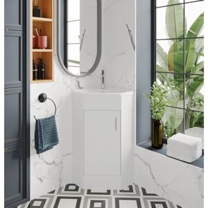 Nuie Mayford 550mm Corner Vanity Unit White - Bathroom Furniture Nuie Mayford 550mm Corner Vanity Unit White - Bathroom Furniture