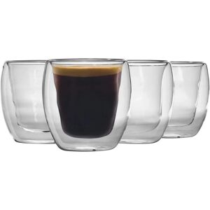 Rink Drink Set of 4 Double Walled Insulated Coffee Cups - 220ml Transparent Rink Drink Set of 4 Double Walled Insulated Coffee Cups - 220ml Transparent