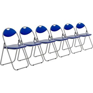 Harbour Housewares Blue Padded Folding Desk Chair - Desk Chair Harbour Housewares Blue Padded Folding Desk Chair - Desk Chair
