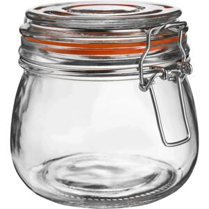 Argon Tableware Glass Storage Jar - 500ml - Orange Seal - Glass Storage Jar Argon Tableware Glass Storage Jar - 500ml - Orange Seal - Glass Storage Jar