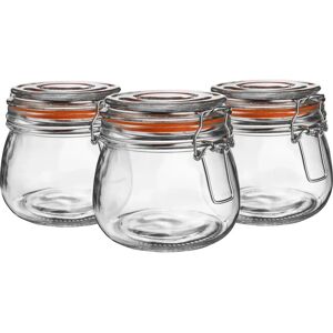 Argon Tableware Glass Storage Jars - 500ml - Orange - Set of 3 - Food Storage Argon Tableware Glass Storage Jars - 500ml - Orange - Set of 3 - Food Storage