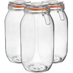Argon Glass Storage Jars 2L Set - Orange - Airtight - Kitchen Storage Argon Glass Storage Jars 2L Set - Orange - Airtight - Kitchen Storage