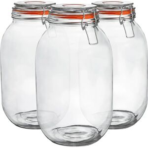 Argon Tableware Glass Storage Jars - 3 Litre Set - Orange Seal Argon Tableware Glass Storage Jars - 3 Litre Set - Orange Seal