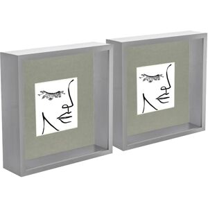 Nicola Spring 8x8 Acrylic 3D Deep Box Photo Frame - Grey 4" Mounts Nicola Spring 8x8 Acrylic 3D Deep Box Photo Frame - Grey 4" Mounts