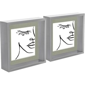 Nicola Spring 5x Grey 8" X 8" Acrylic 3D Deep Box Photo Frame - Grey 6" X 6" Mounts Nicola Spring 5x Grey 8" X 8" Acrylic 3D Deep Box Photo Frame - Grey 6" X 6" Mounts