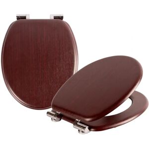 Harbour Housewares Mahogany Soft Close Wooden Toilet Seat - Oval Shape Bathroom WC Top Fittings Harbour Housewares Mahogany Soft Close Wooden Toilet Seat - Oval Shape Bathroom WC Top Fittings