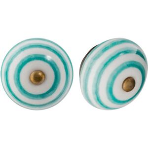 Nicola Spring Ceramic Knob - Stripe Design - Turquoise - Knob - Ceramic Nicola Spring Ceramic Knob - Stripe Design - Turquoise - Knob - Ceramic