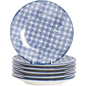 Nicola Spring Navy 6 Piece Hand-Printed Side Plate Set - Side Plate Set Nicola Spring Navy 6 Piece Hand-Printed Side Plate Set - Side Plate Set