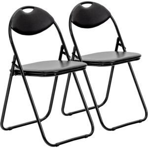Harbour Housewares Black Padded Folding Chair - Study & Office Seat Harbour Housewares Black Padded Folding Chair - Study & Office Seat