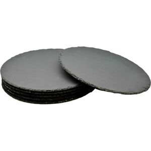 Argon Tableware Round Natural Slate Serving Plates - Set Of 6 - Serving Plates Argon Tableware Round Natural Slate Serving Plates - Set Of 6 - Serving Plates