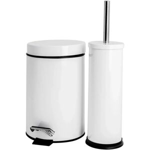 Harbour Housewares White Pedal Bin & Toilet Brush Set - Bathroom Accessories Harbour Housewares White Pedal Bin & Toilet Brush Set - Bathroom Accessories
