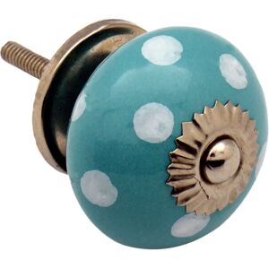 Nicola Spring Ceramic Drawer Knob - Polka Dot - Turquoise - Cabinet Handle Nicola Spring Ceramic Drawer Knob - Polka Dot - Turquoise - Cabinet Handle