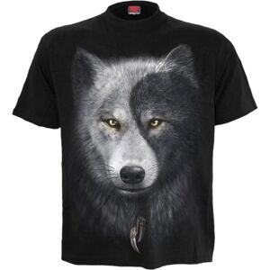 Svart Spiral Direct Wolf Chi T-Skjorte - Yin Yang Native American Svart Spiral Direct Wolf Chi T-Skjorte - Yin Yang Native American