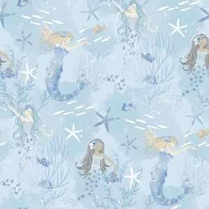 Tiny Tots 2 Mermaids Wallpaper Blue/Purple Glitter - Wallpaper Tiny Tots 2 Mermaids Wallpaper Blue/Purple Glitter - Wallpaper