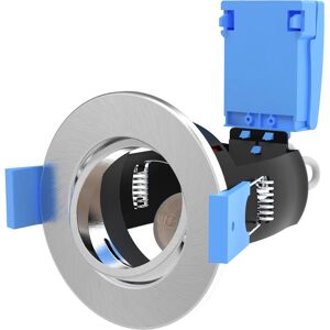 Brushed Chrome Pack of 10 Adjustable Fire Rated Downlights - Downlights Brushed Chrome Pack of 10 Adjustable Fire Rated Downlights - Downlights