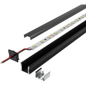 Simple Lighting 2m Surface Mounted Black Aluminium Profile Mounting Kit - Surface Mounted LED Profile Simple Lighting 2m Surface Mounted Black Aluminium Profile Mounting Kit - Surface Mounted LED Profile