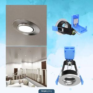 Simple Lighting 50 x Tilt Fire Rated GU10 Downlights - Brushed Chrome Simple Lighting 50 x Tilt Fire Rated GU10 Downlights - Brushed Chrome