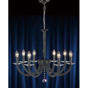 Inspired Lighting Elena Large 8 Light Chandelier - Black Chrome Inspired Lighting Elena Large 8 Light Chandelier - Black Chrome