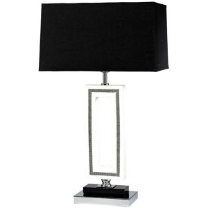 Inspired Lighting Linea Table Lamp - Black Crystal Rectangular E27 Inspired Lighting Linea Table Lamp - Black Crystal Rectangular E27