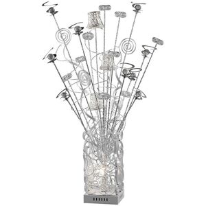 Inspired Lighting Koil Table Lamp - 4 Light G4 Aluminium/White/Crystal - Table Lamp Inspired Lighting Koil Table Lamp - 4 Light G4 Aluminium/White/Crystal - Table Lamp