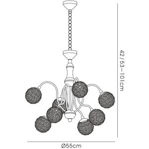 Inspired Lighting Inspired Diyas - Apollo - Semi Flush Ceiling Pendant 8 Light Satin Brass - Ceiling Fixture Inspired Lighting Inspired Diyas - Apollo - Semi Flush Ceiling Pendant 8 Light Satin Brass - Ceiling Fixture