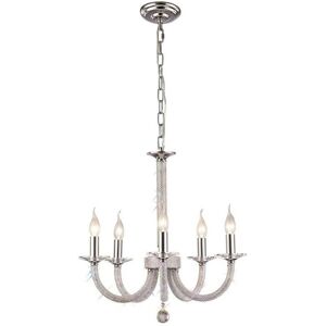 Inspired Lighting Inspired Diyas - Elena - Ceiling Pendant Chandelier 5 Light Polished Chrome Inspired Lighting Inspired Diyas - Elena - Ceiling Pendant Chandelier 5 Light Polished Chrome
