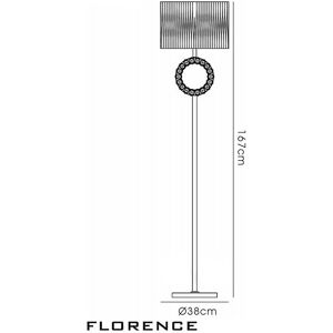 Inspired Lighting Florence Round Floor Lamp - Cream Shade - Antique Brass - Floor Lamp Inspired Lighting Florence Round Floor Lamp - Cream Shade - Antique Brass - Floor Lamp