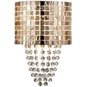 Inspired Lighting Camden Wall Lamp 2 Light G9 Rose Gold - Mosaic Glass, Crystal Inspired Lighting Camden Wall Lamp 2 Light G9 Rose Gold - Mosaic Glass, Crystal